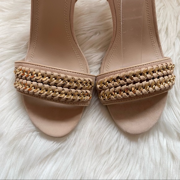 *SOLD* New! SANDRO Paris Nina Chain Tan Suede Sandals - Picture 9 of 14